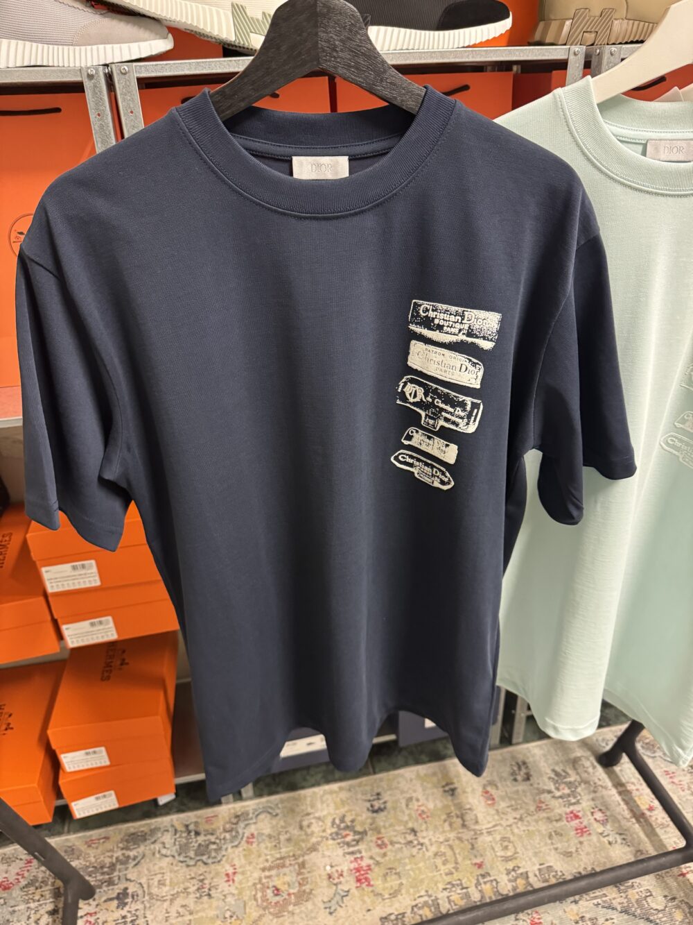 Dior relaxed-fit T-shirt met dior archives labels , kleur Navy blue.